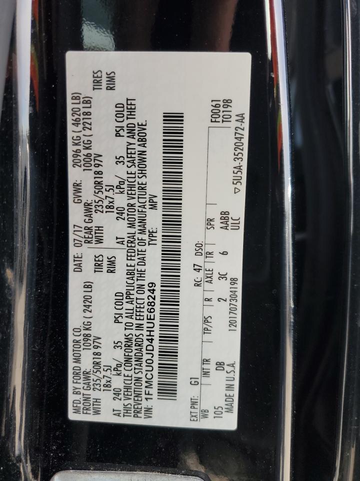 2017 Ford Escape Titanium VIN: 1FMCU0JD4HUE68249 Lot: 90062755