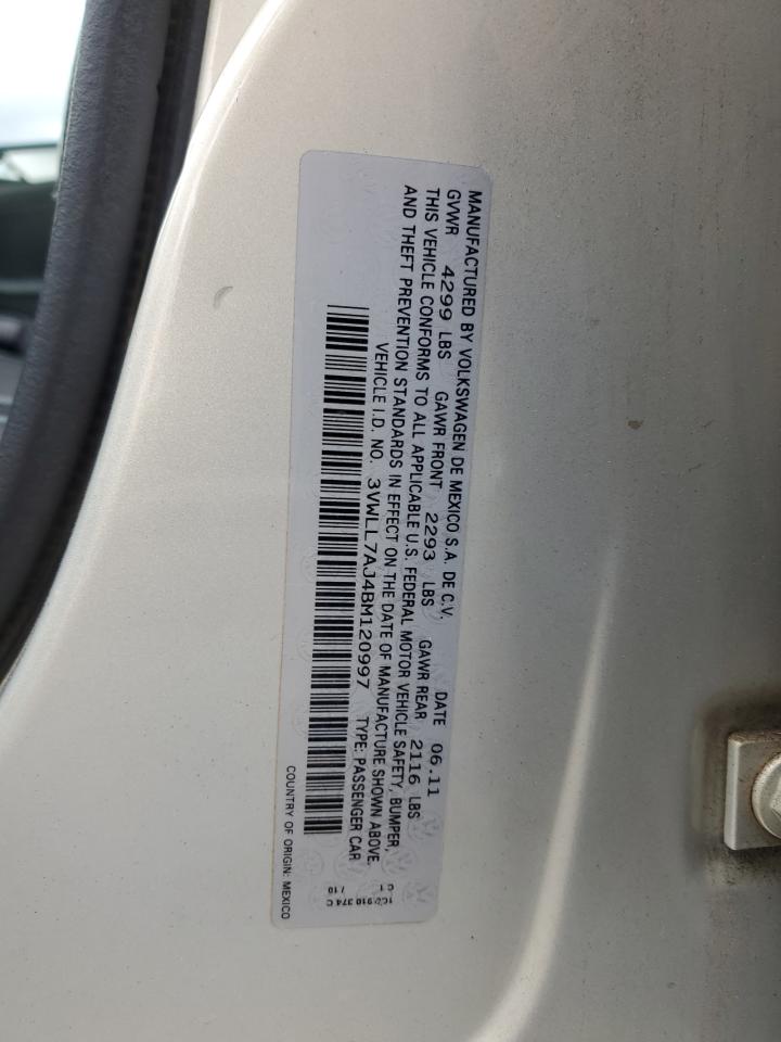 2011 Volkswagen Jetta Tdi VIN: 3VWLL7AJ4BM120997 Lot: 82454965