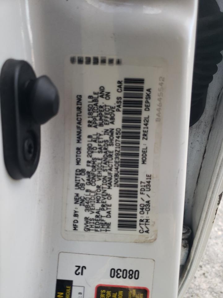 2009 Toyota Corolla Base VIN: 1NXBU40E39Z107450 Lot: 84998065