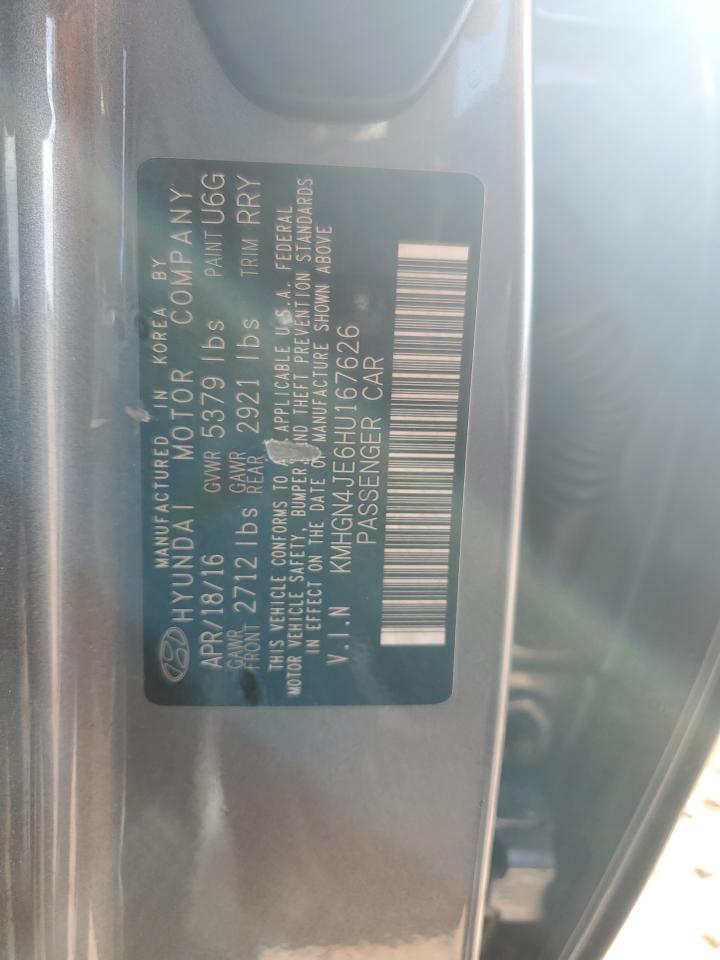 2017 Genesis G80 Base VIN: KMHGN4JE6HU167626 Lot: 89678785