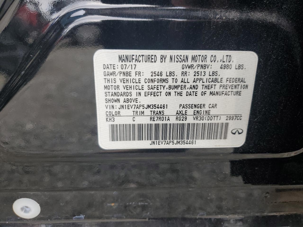 2018 Infiniti Q50 Luxe VIN: JN1EV7AP5JM354461 Lot: 85541185