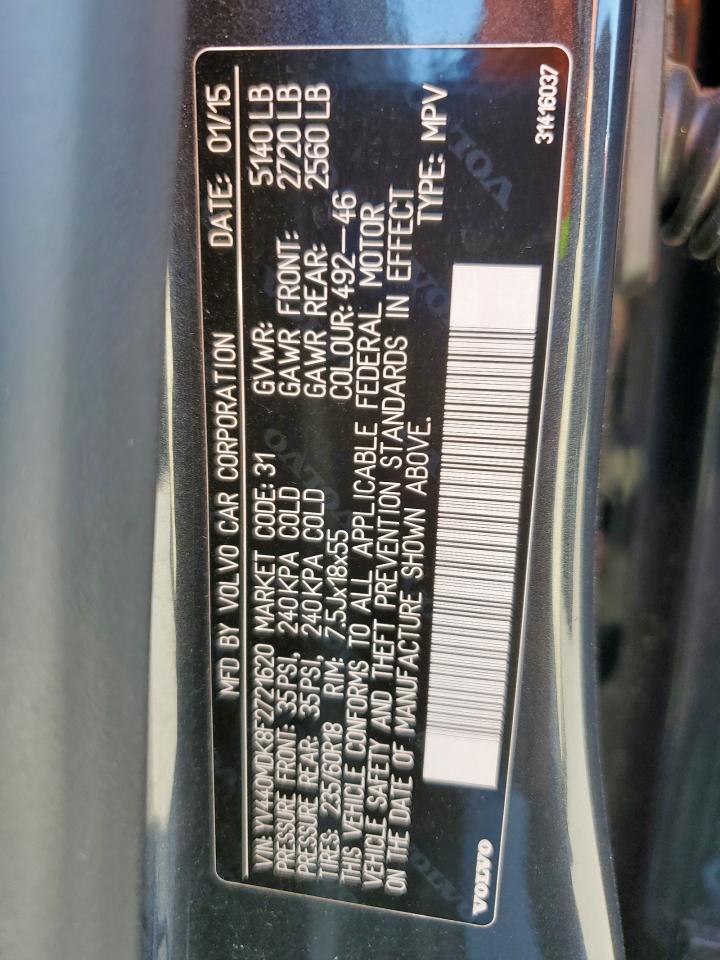 2015 Volvo Xc60 T5 Premier VIN: YV440MDK8F2721620 Lot: 82343205