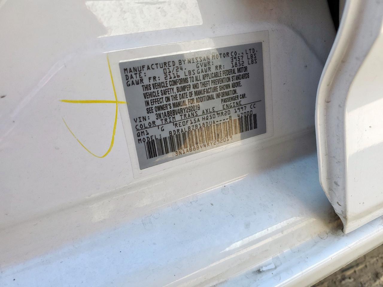 2024 Nissan Sentra S VIN: 3N1AB8BV4RY292019 Lot: 85706245