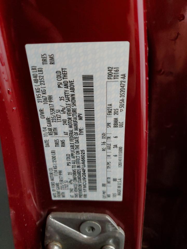 2015 Ford Escape Se VIN: 1FMCU9G94FUA66025 Lot: 84902565