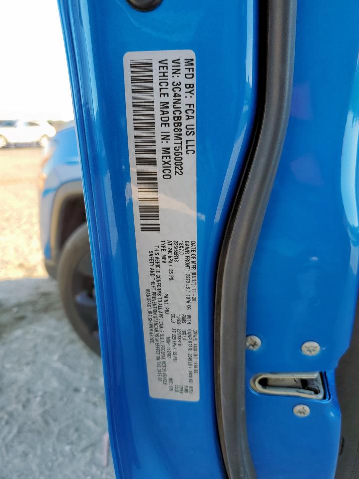 2021 Jeep Compass Latitude VIN: 3C4NJCBB8MT560022 Lot: 90916725