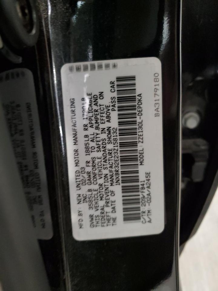 2003 Toyota Corolla Ce VIN: 1NXBR32E23Z158132 Lot: 85122405