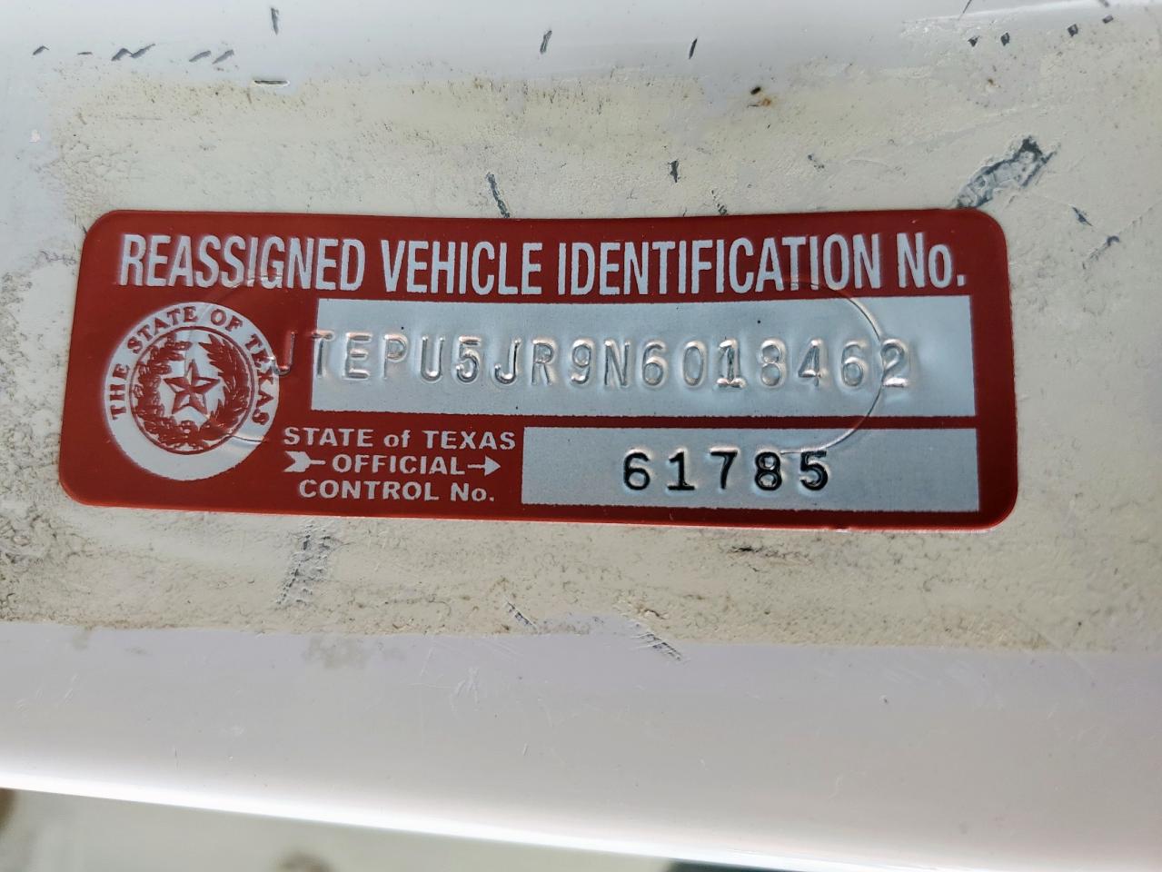 2022 Toyota 4Runner Sr5/Sr5 Premium VIN: JTEPU5JR9N6018462 Lot: 80380125