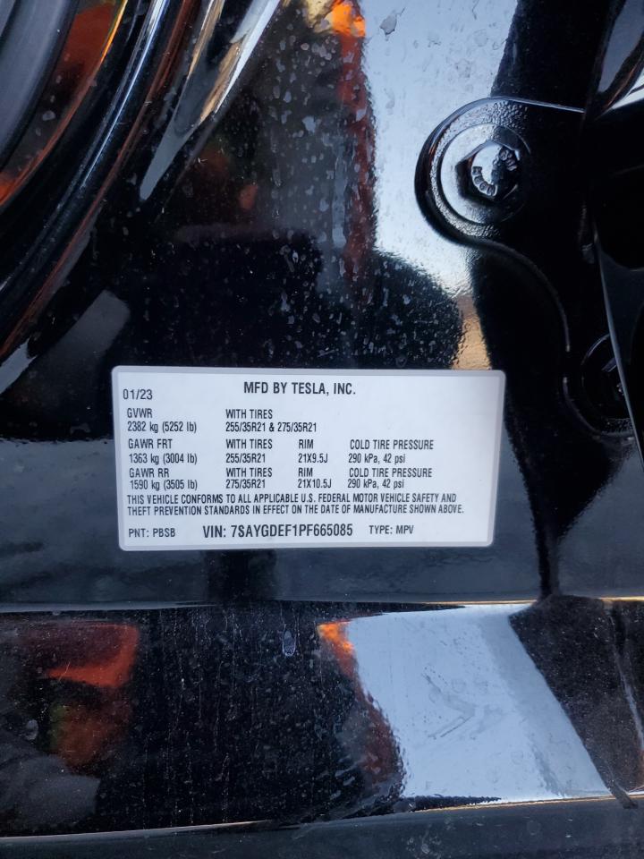 2023 Tesla Model Y VIN: 7SAYGDEF1PF665085 Lot: 82635915