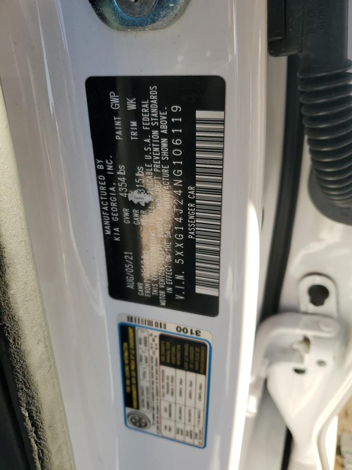 2022 Kia K5 Lxs VIN: 5XXG14J24NG106119 Lot: 91699825