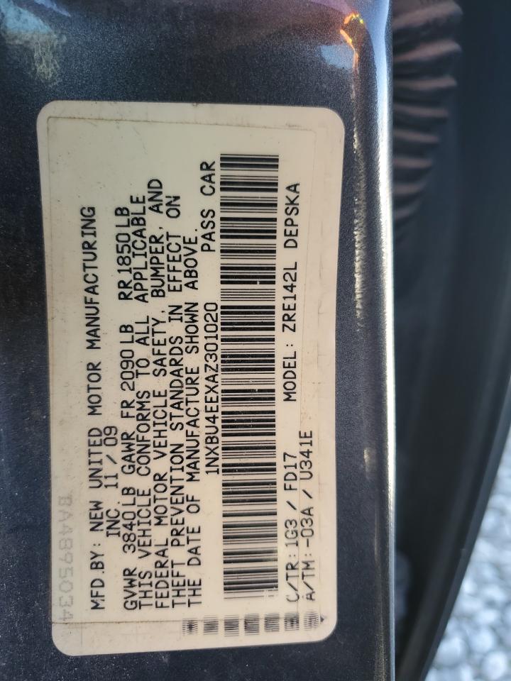 2010 Toyota Corolla Base VIN: 1NXBU4EEXAZ301020 Lot: 86133605