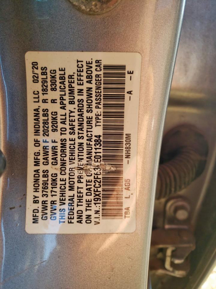 2020 Honda Civic Lx VIN: 19XFC2F63LE011384 Lot: 90836165