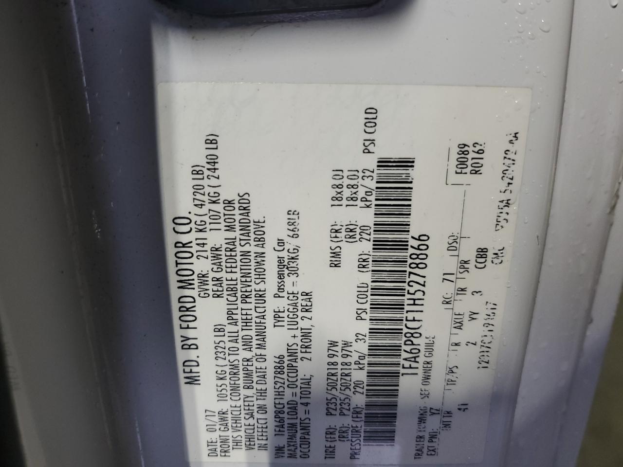 2017 Ford Mustang Gt VIN: 1FA6P8CF1H5278866 Lot: 90026915