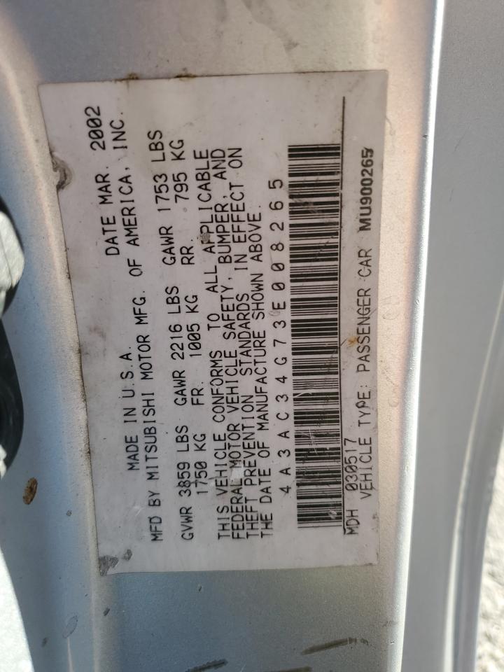 2003 Mitsubishi Eclipse Rs VIN: 4A3AC34G73E008265 Lot: 91054885