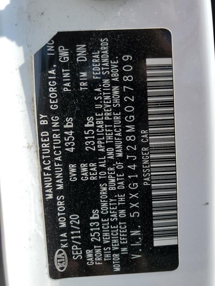 2021 Kia K5 Lxs VIN: 5XXG14J28MG027809 Lot: 86877805