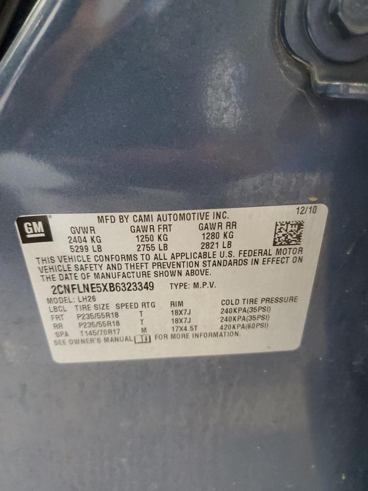 2011 Chevrolet Equinox Lt VIN: 2CNFLNE5XB6323349 Lot: 85339405