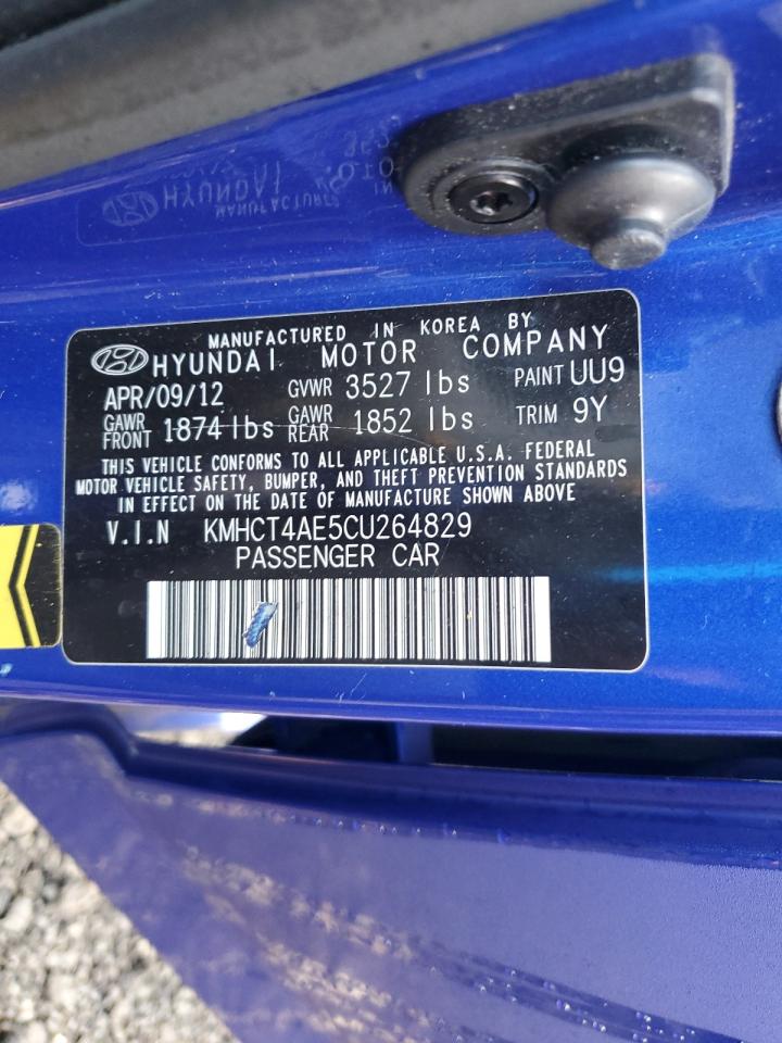 2012 Hyundai Accent Gls VIN: KMHCT4AE5CU264829 Lot: 84570075