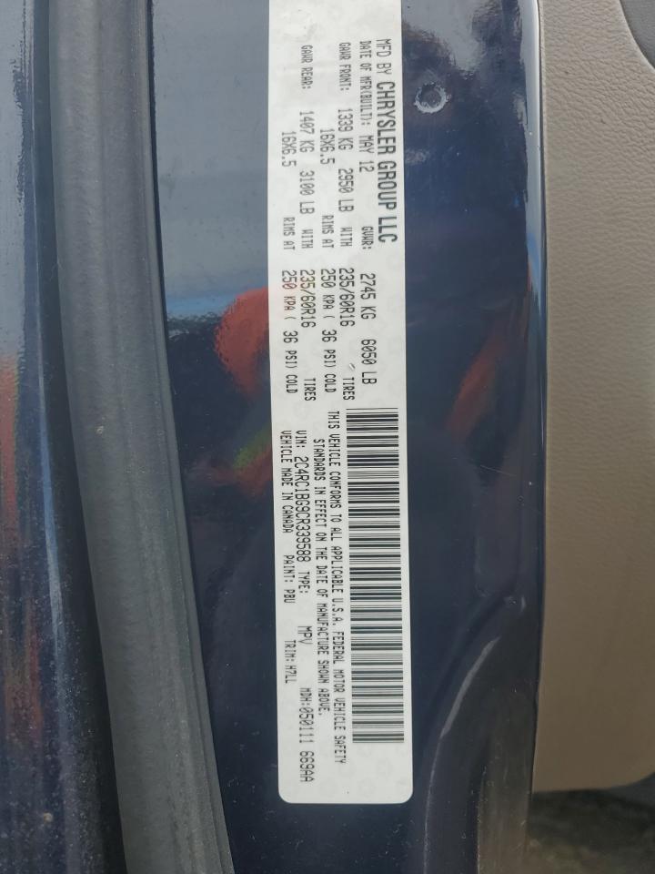 2012 Chrysler Town & Country Touring VIN: 2C4RC1BG9CR339588 Lot: 85325785