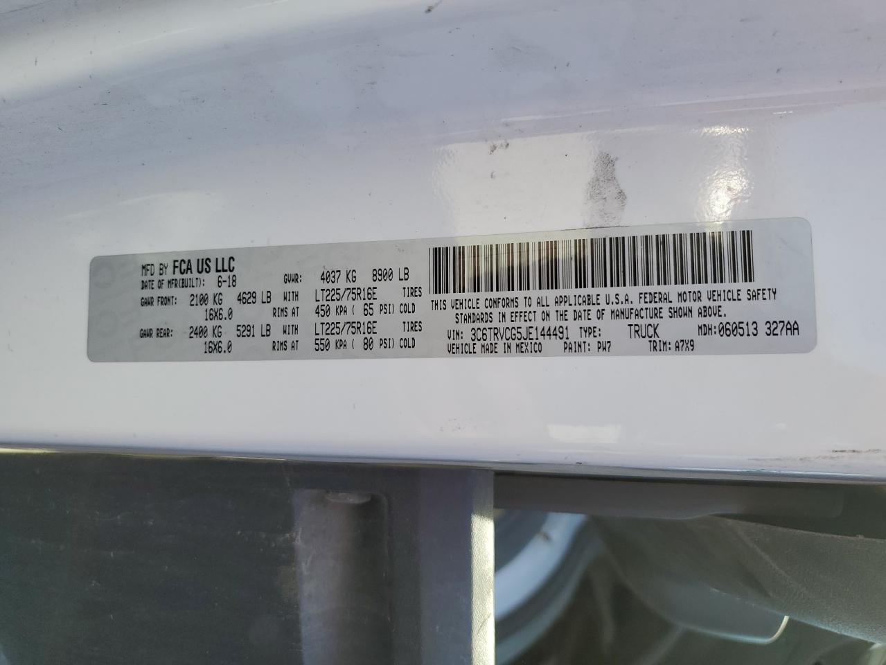 2017 Ram Promaster 1500 1500 Standard VIN: 3C6TRVAG2HE552377 Lot: 85687725