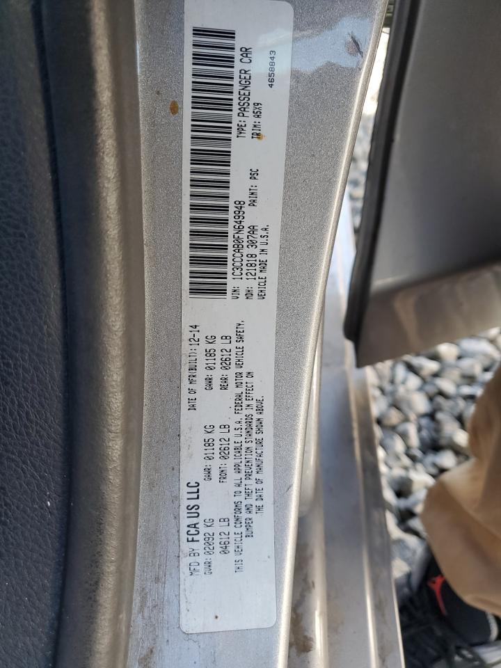 2015 Chrysler 200 Limited VIN: 1C3CCCAB0FN649948 Lot: 85885365