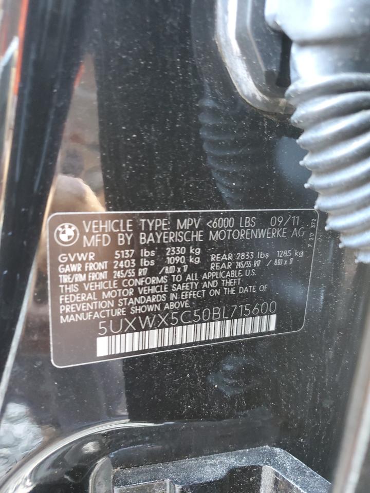 2011 BMW X3 xDrive28I VIN: 5UXWX5C50BL715600 Lot: 84795795