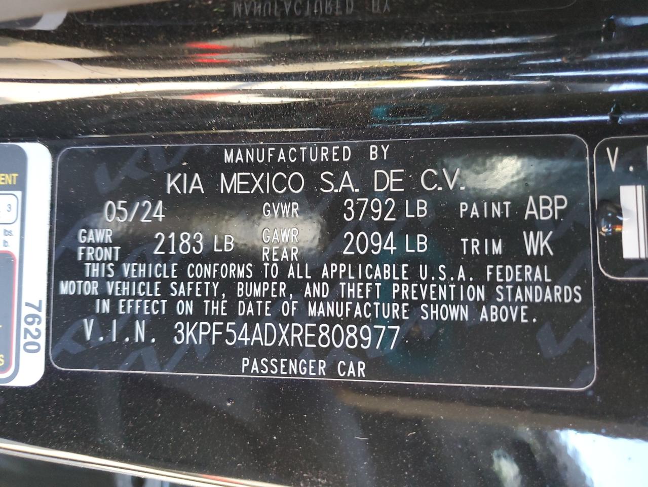 2024 Kia Forte Gt Line VIN: 3KPF54ADXRE808977 Lot: 90686665