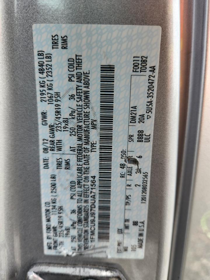 2013 Ford Escape Titanium VIN: 1FMCU9J97DUA71564 Lot: 84743535