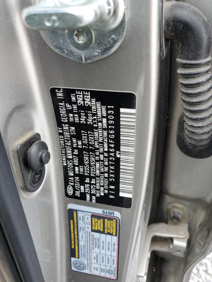 2015 Kia Sorento Lx VIN: 5XYKT3A64FG619031 Lot: 82299955