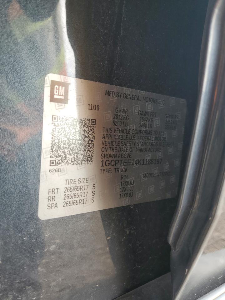 2019 Chevrolet Colorado Zr2 VIN: 1GCPTEE14K1188197 Lot: 85653715