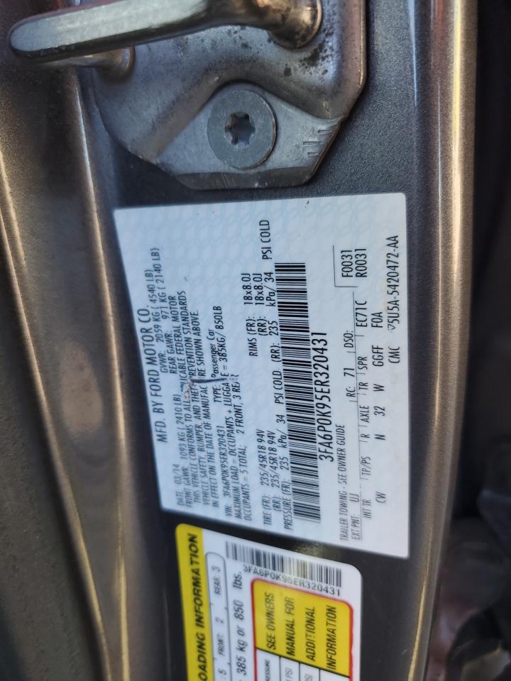 2014 Ford Fusion Titanium VIN: 3FA6P0K95ER320431 Lot: 85420845