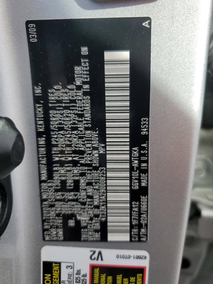 2009 Toyota Venza VIN: 4T3ZK11A29U008253 Lot: 85532755