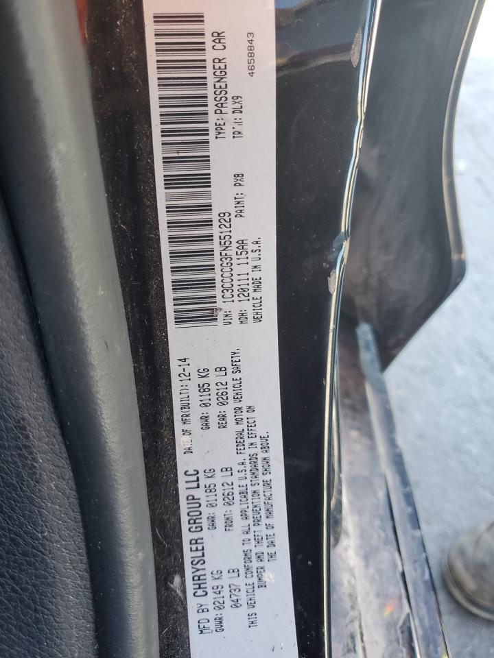 2015 Chrysler 200 C VIN: 1C3CCCCG3FN551229 Lot: 86137605