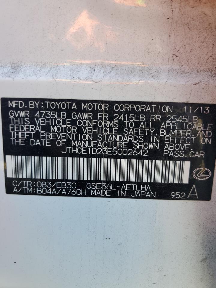 2014 Lexus Is 350 VIN: JTHCE1D23E5002642 Lot: 84627205