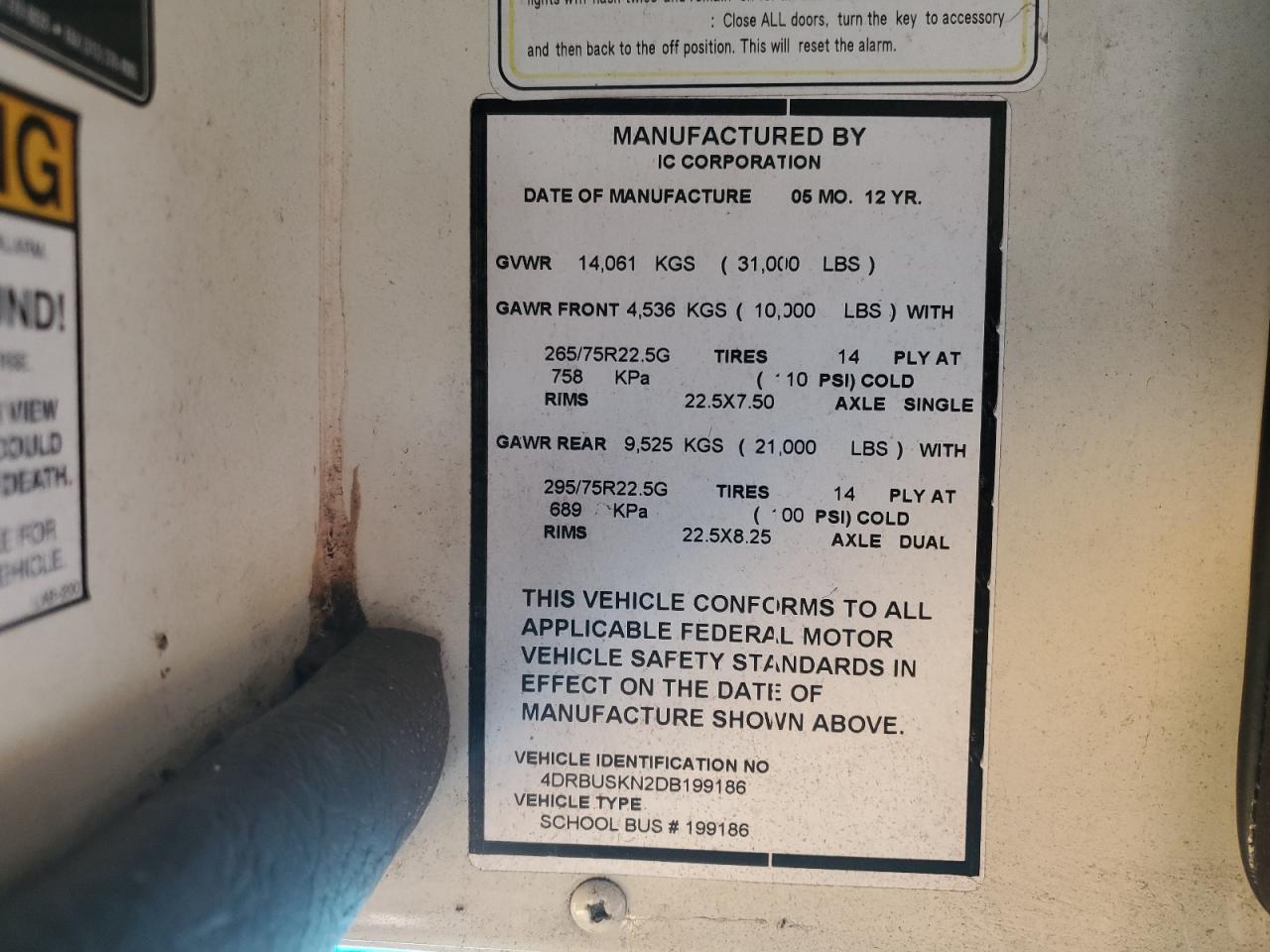 2013 Ic Corporation Ce Series School - School Bus VIN: 4DRBUSKN2DB199186 Lot: 83859505