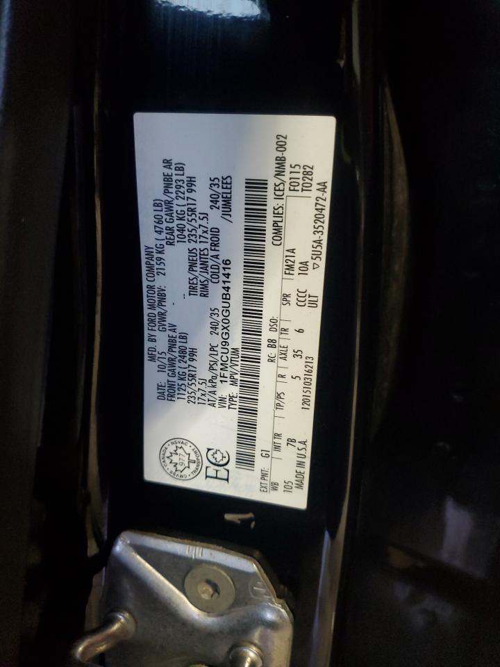 2016 Ford Escape Se VIN: 1FMCU9GX0GUB41416 Lot: 89613425