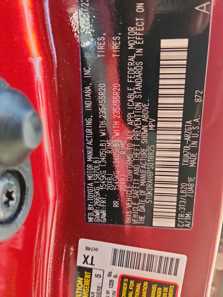 2023 Toyota Highlander L VIN: 5TDKDRAH8PS018825 Lot: 85898615