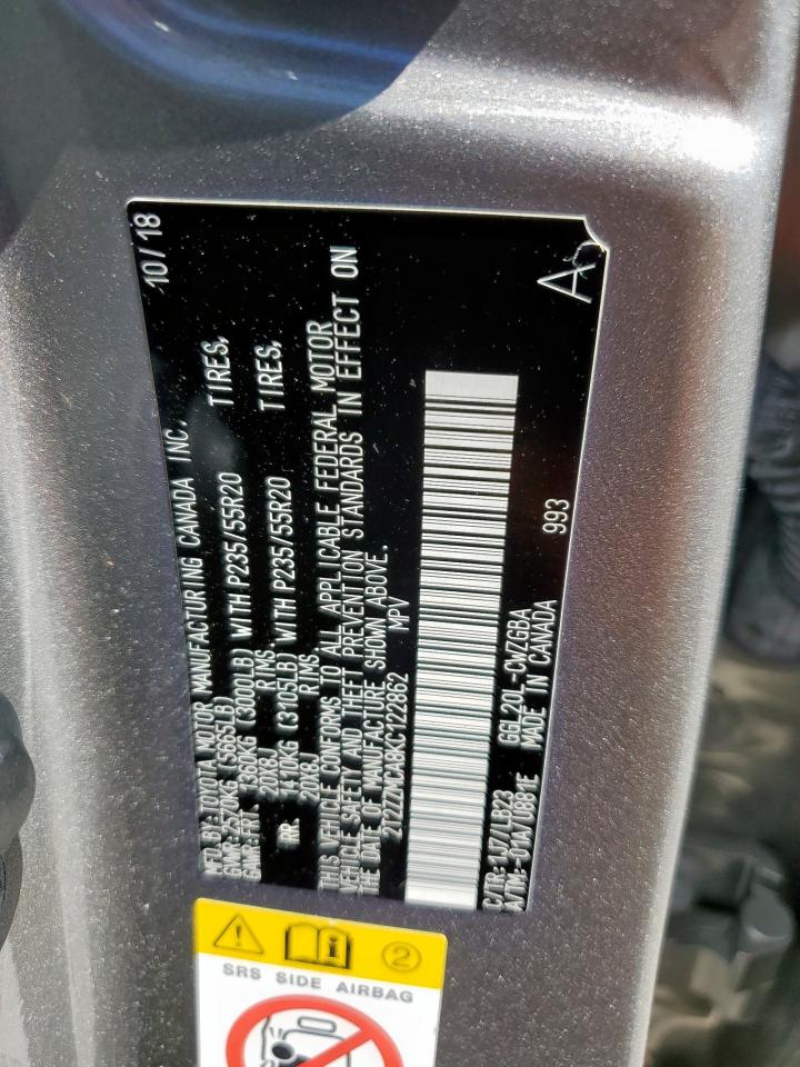 2019 Lexus Rx 350 Base VIN: 2T2ZZMCA8KC122862 Lot: 86142185