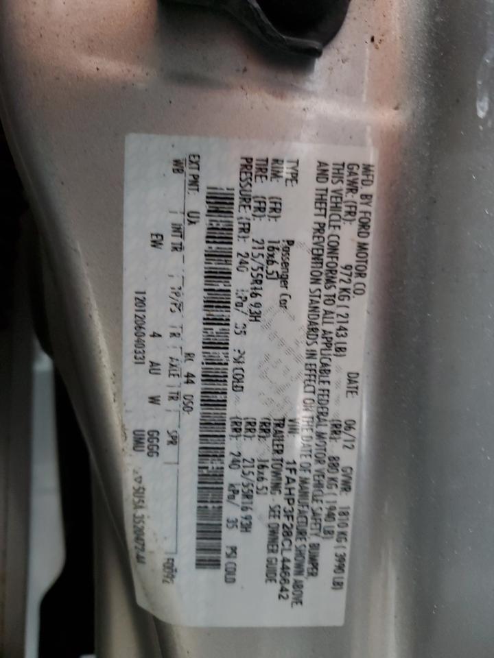 2012 Ford Focus Se VIN: 1FAHP3F28CL446642 Lot: 85859955