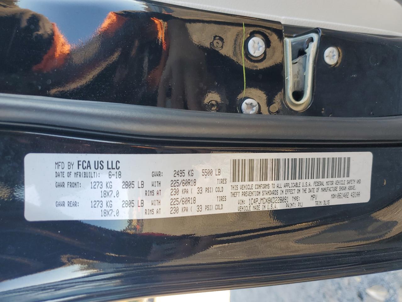 2019 Jeep Cherokee Limited VIN: 1C4PJMDX8KD228091 Lot: 90289125