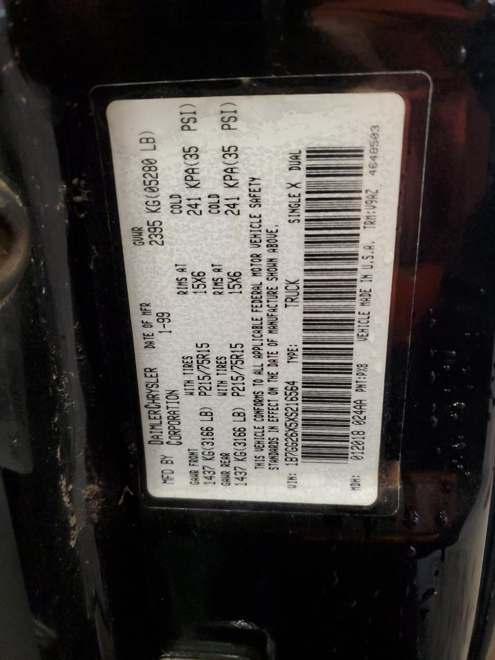 1999 Dodge Dakota VIN: 1B7GG26X5XS216564 Lot: 85286805