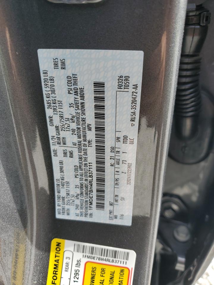 2024 Ford Bronco Big Bend VIN: 1FMDE7BH4RLB37111 Lot: 84536705