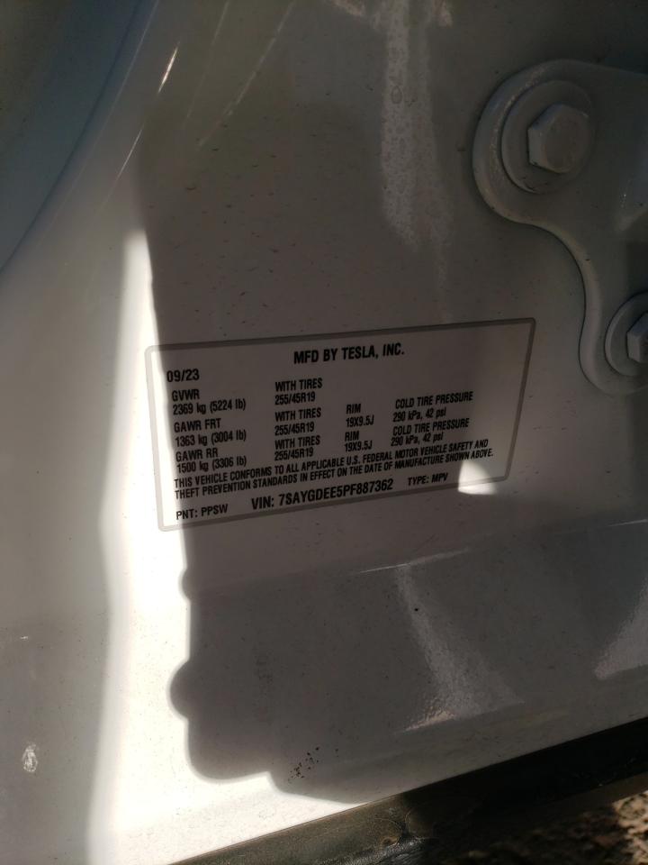 2023 Tesla Model Y VIN: 7SAYGDEE5PF887362 Lot: 82358655