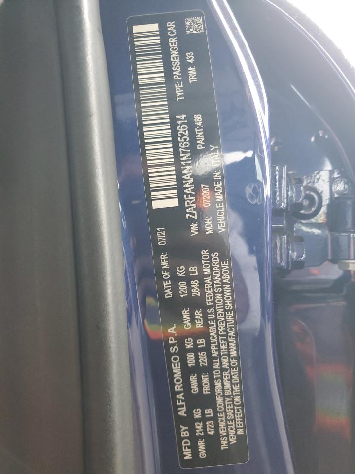 2022 Alfa Romeo Giulia VIN: ZARFANAN1N7652614 Lot: 89881795