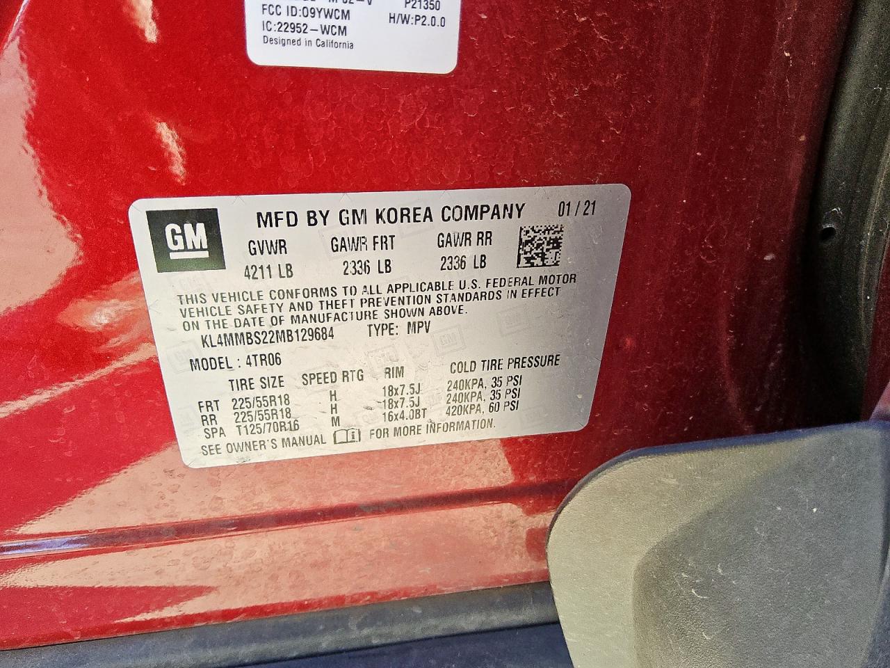 2021 Buick Encore Gx Preferred VIN: KL4MMBS22MB129684 Lot: 85526695