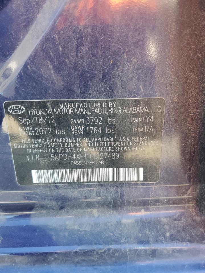 2013 Hyundai Elantra Gls VIN: 5NPDH4AE1DH227489 Lot: 82181775