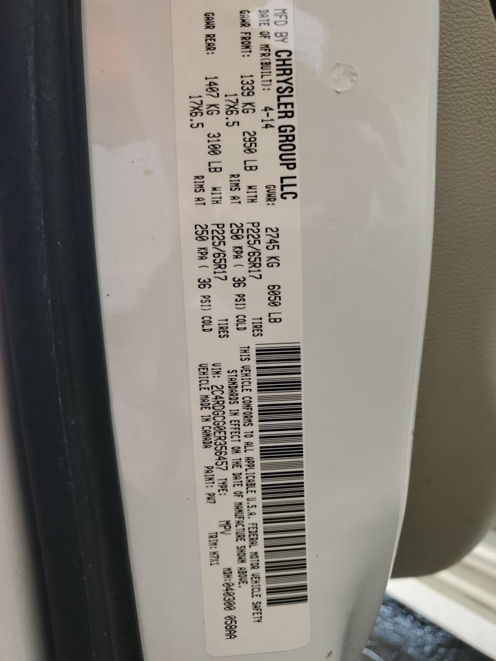 2014 Dodge Grand Caravan Sxt VIN: 2C4RDGCG0ER356457 Lot: 86507465