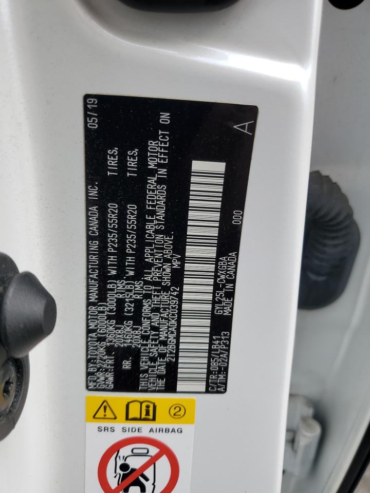 2019 Lexus Rx 450H Base VIN: 2T2BGMCA0KC039742 Lot: 85561225