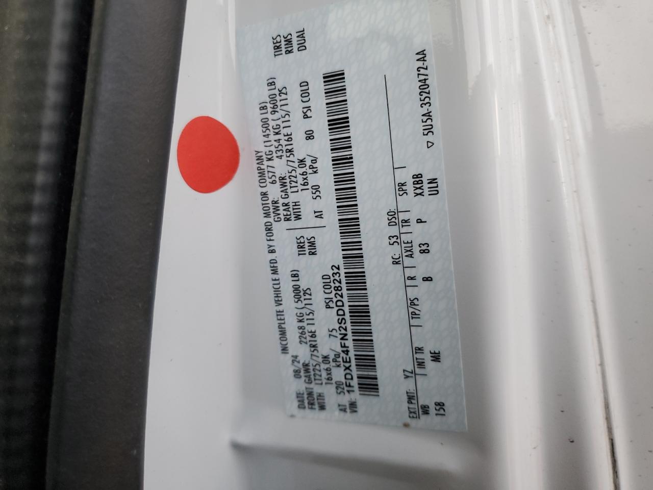 2025 Ford Econoline E450 Super Duty Cutaway Van VIN: 1FDXE4FN2SDD28232 Lot: 84880925