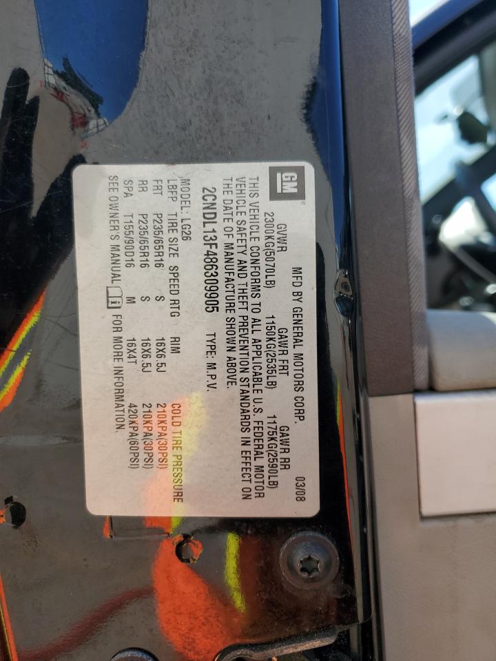 2008 Chevrolet Equinox Ls VIN: 2CNDL13F486309905 Lot: 87065085