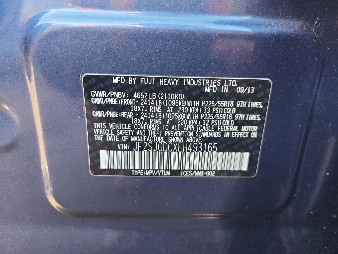 2014 Subaru Forester 2.0Xt Premium VIN: JF2SJGDCXEH493165 Lot: 85370725