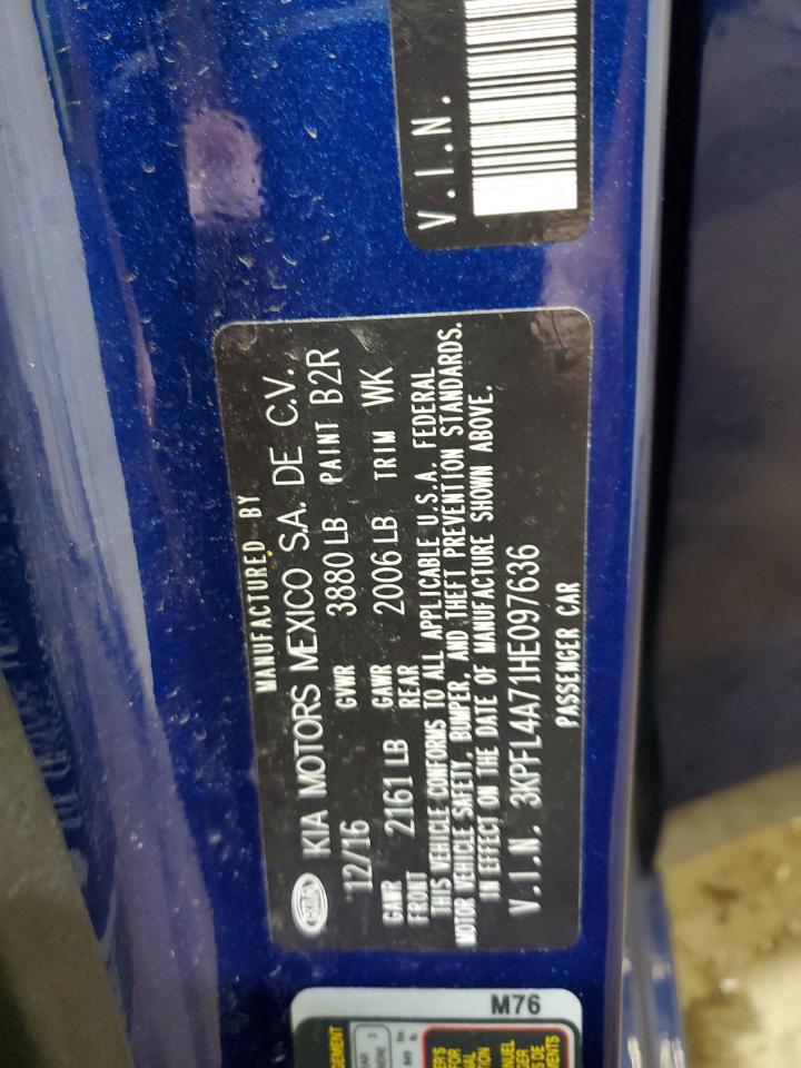 2017 Kia Forte Lx VIN: 3KPFL4A71HE097636 Lot: 89522115